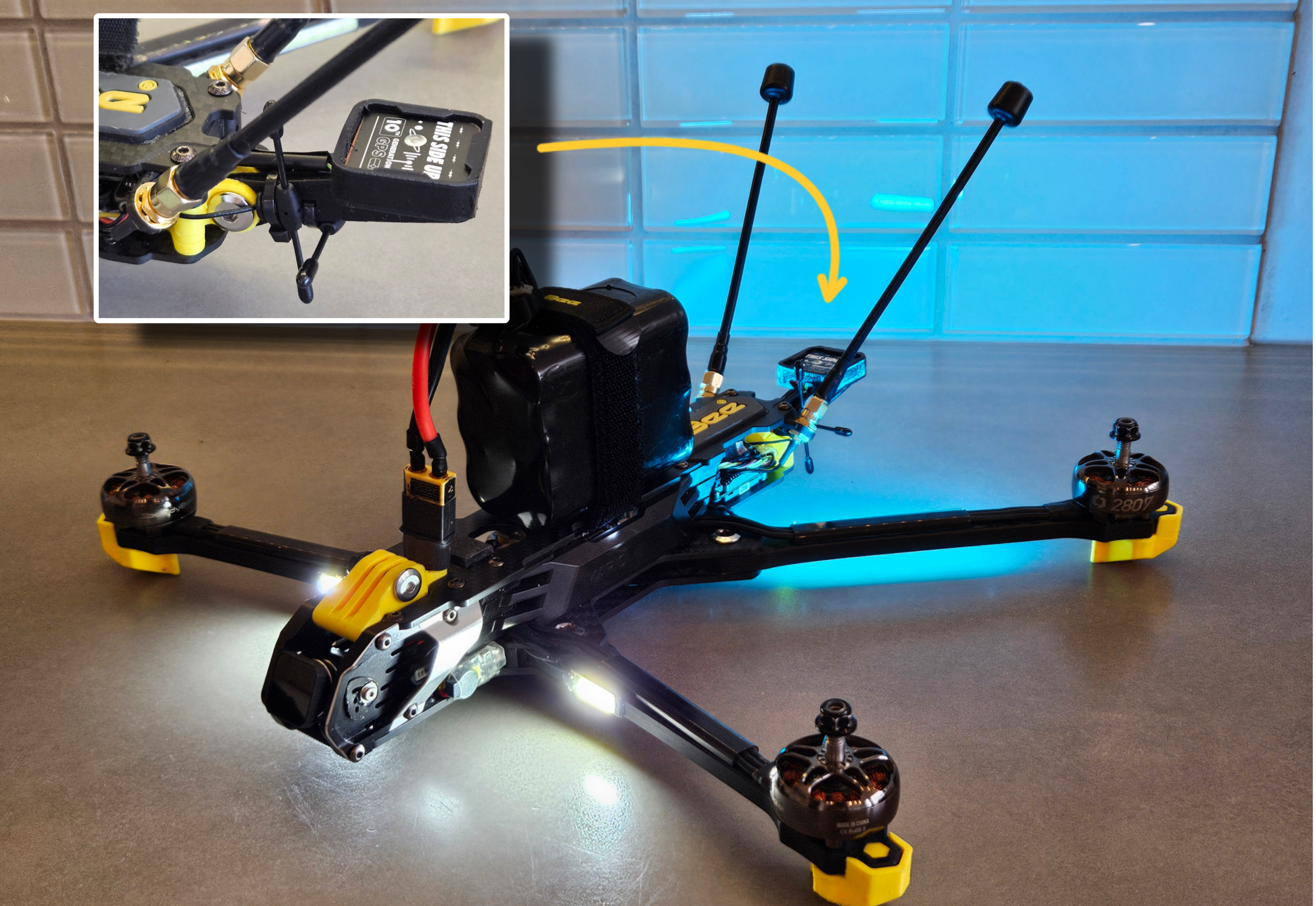 Extended GPS mount - Speedybee Mario Fold 8