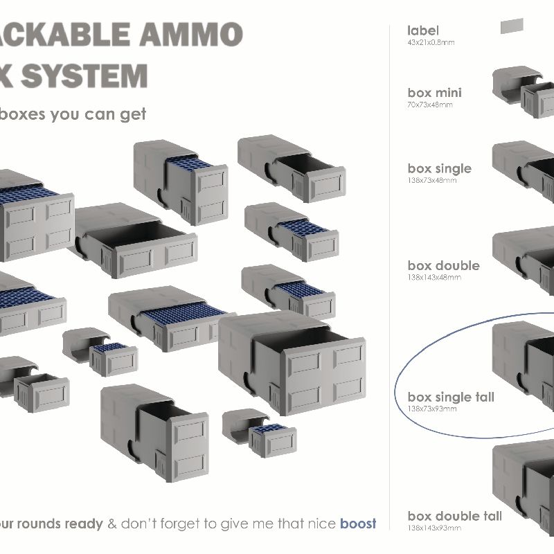Stackable Ammo Box Double Tall 12 GAUGE by master 3D PT | Download free ...