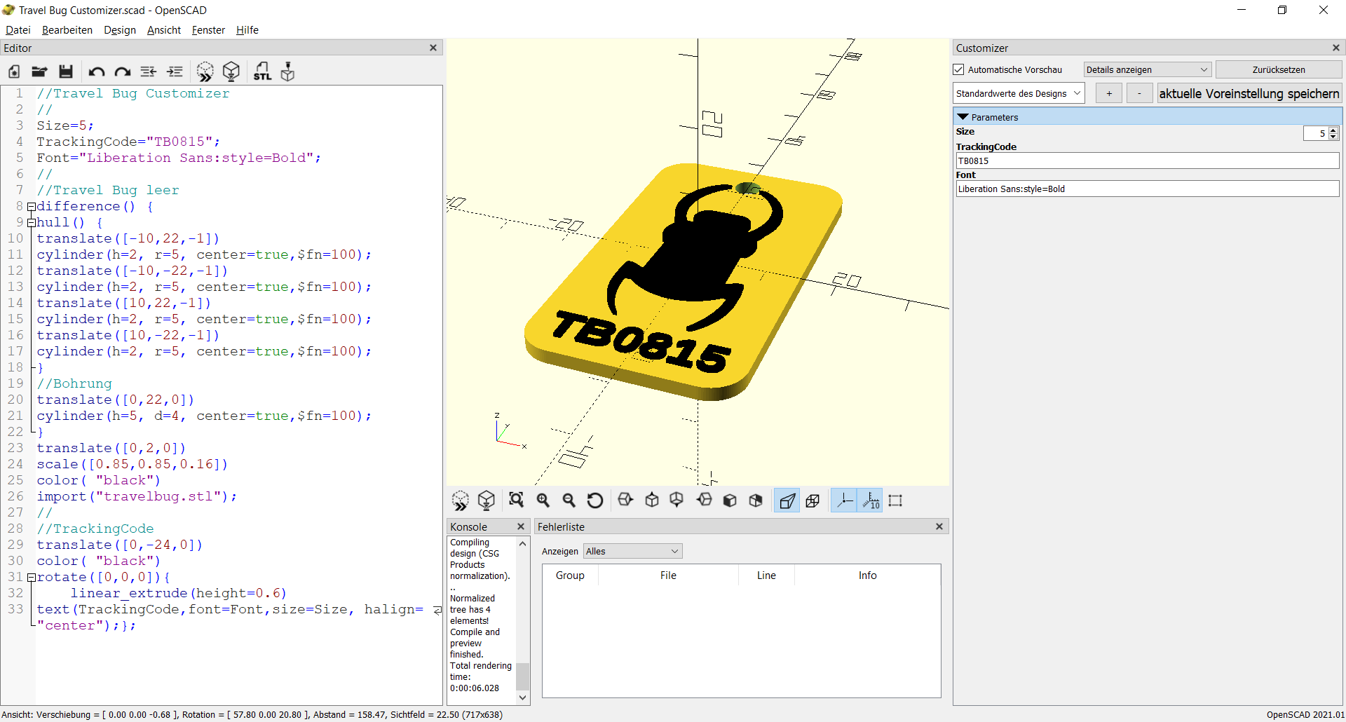 Miniatura 2 do modelo 3D Travel Bug / Trackable (customizable)