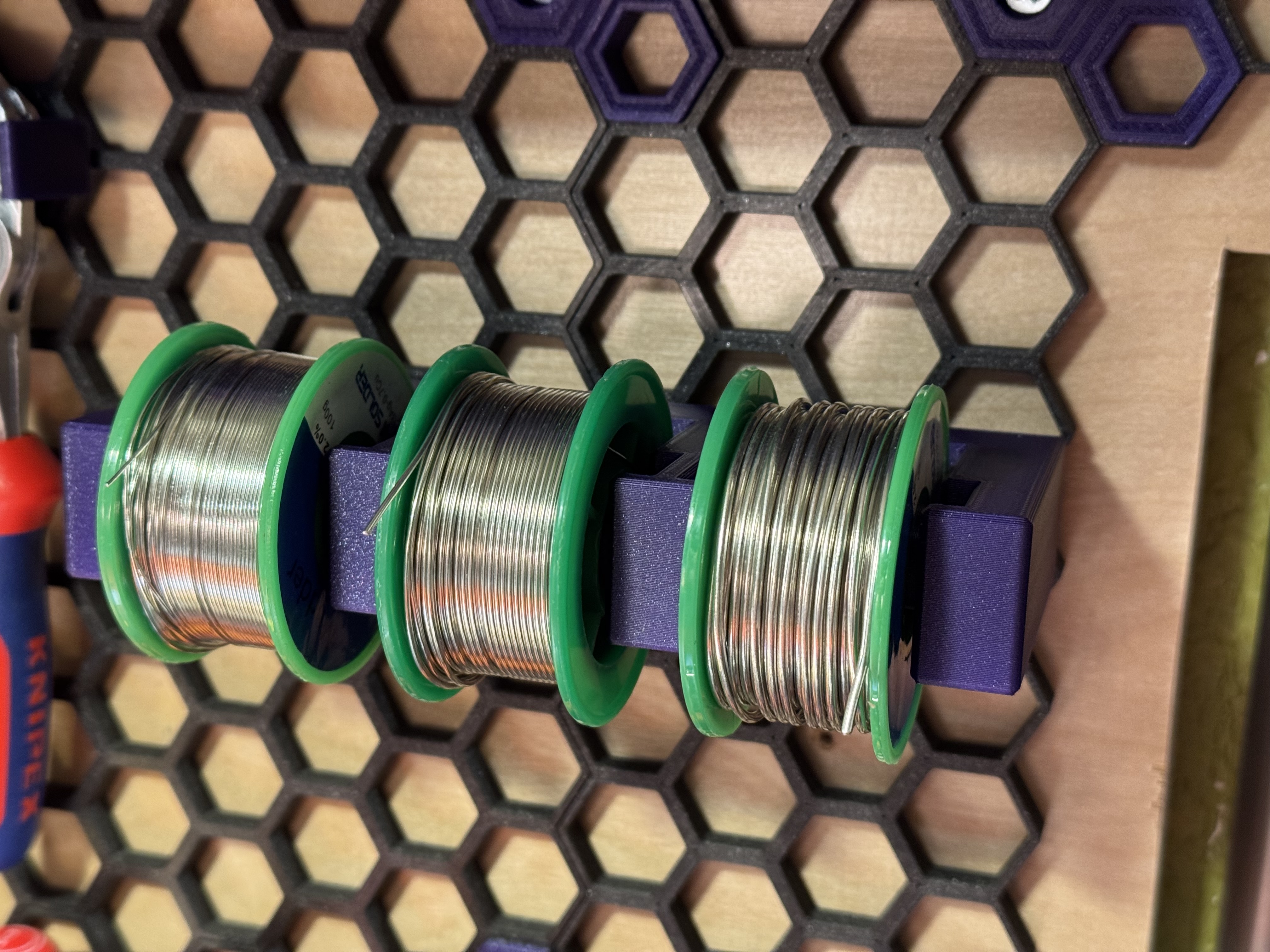 Triple Solder or Wire Spool Dispencer HSW or Screw Mount