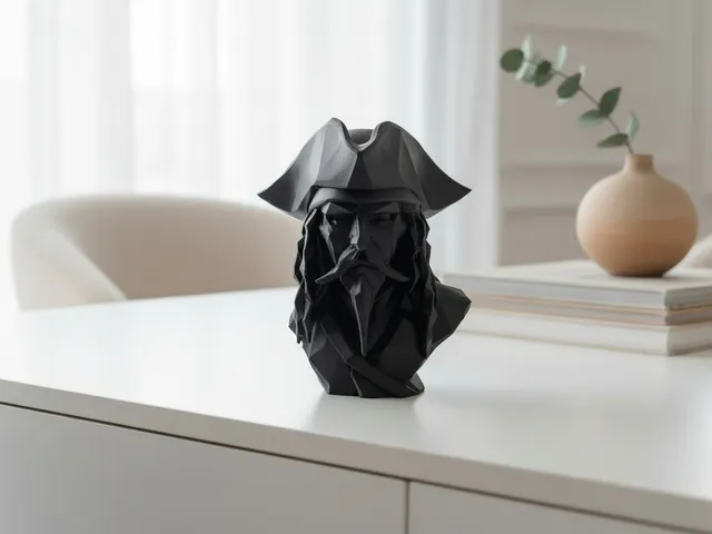 Low Poly Caribbean Pirate Bust