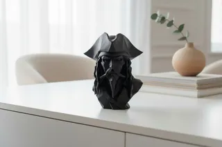 Low Poly Caribbean Pirate Bust