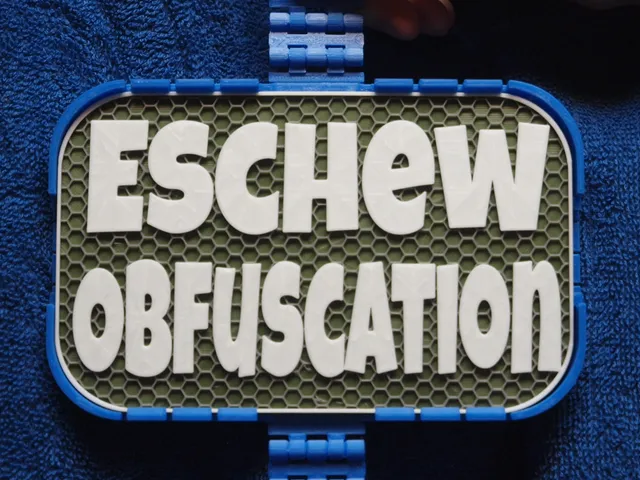 Eschew Obfuscation sign