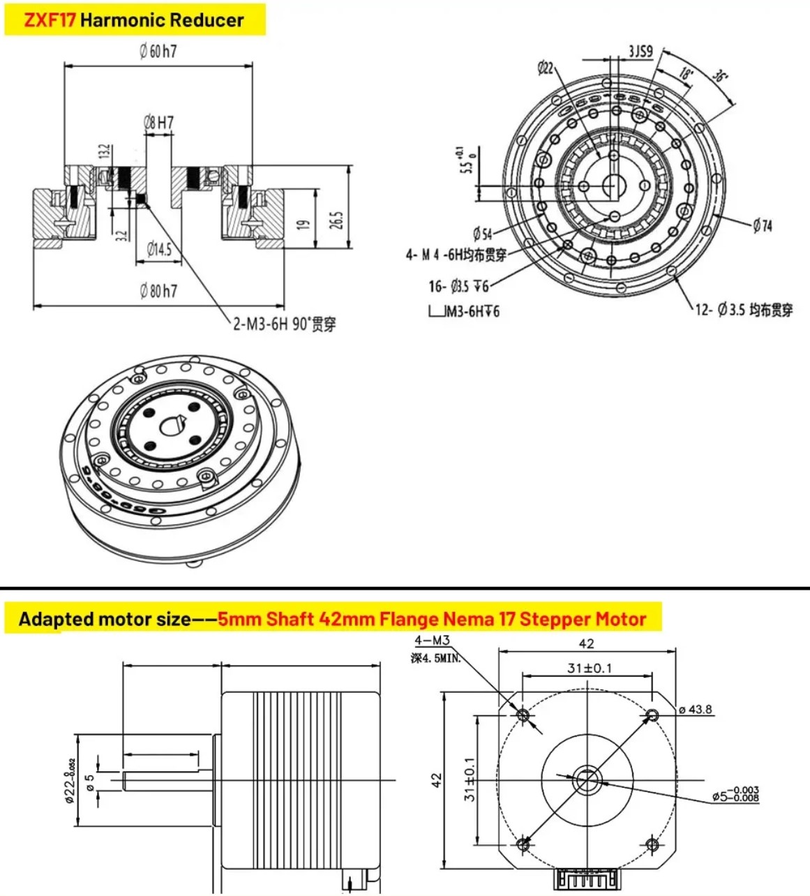Miniatura 12 do modelo 3D OnstepX Strainwave mount  (harmonic drive) - working prototype*