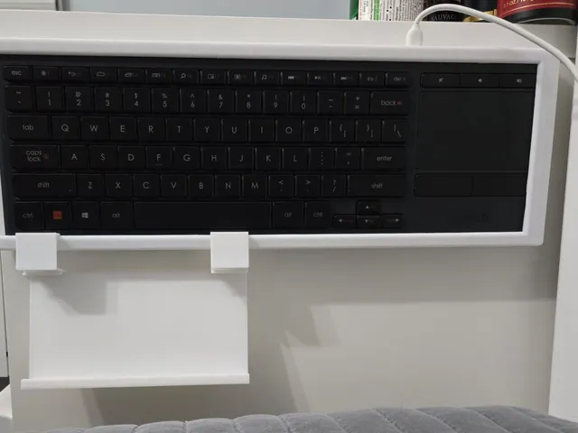 Logitech K830 Keyboard Wall Mount + Phone Add On With Charger Holes