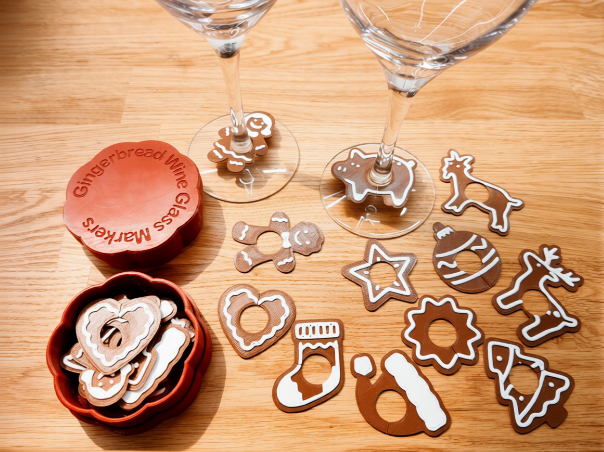 Gingerbread Wine Glass Markers