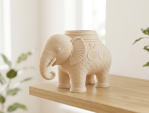 Ornate Elephant Desk Organizer