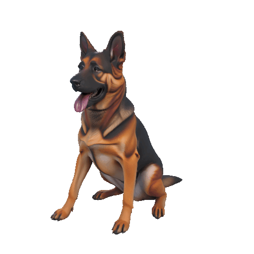 German Shepherd Figurine – 3D Printable Loyal Dog Model