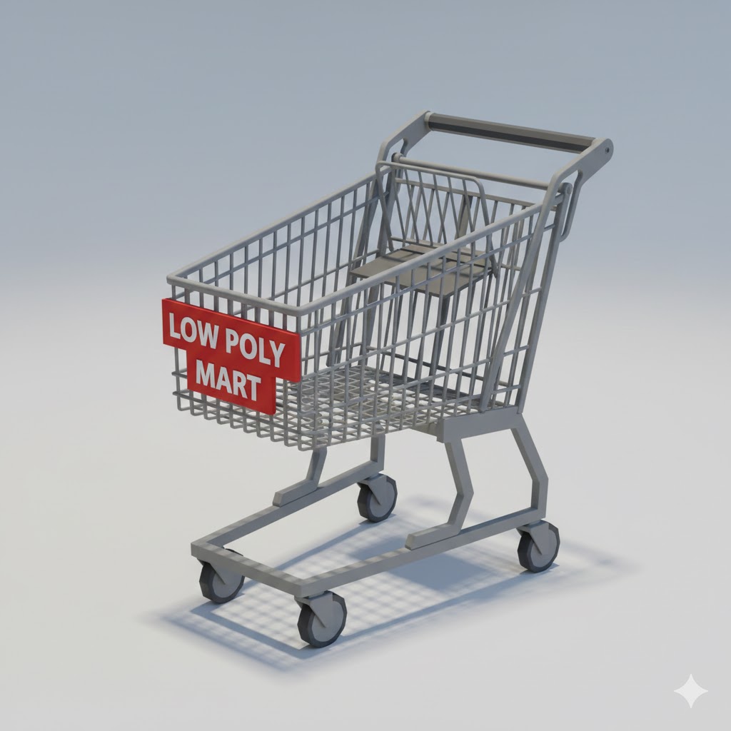 Low Poly Shopping Cart