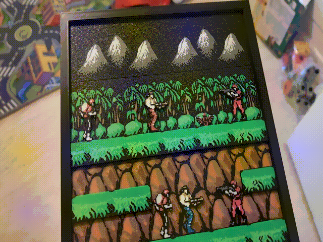 3D Retro Arcade Wallart Diorama Frame Game Contra