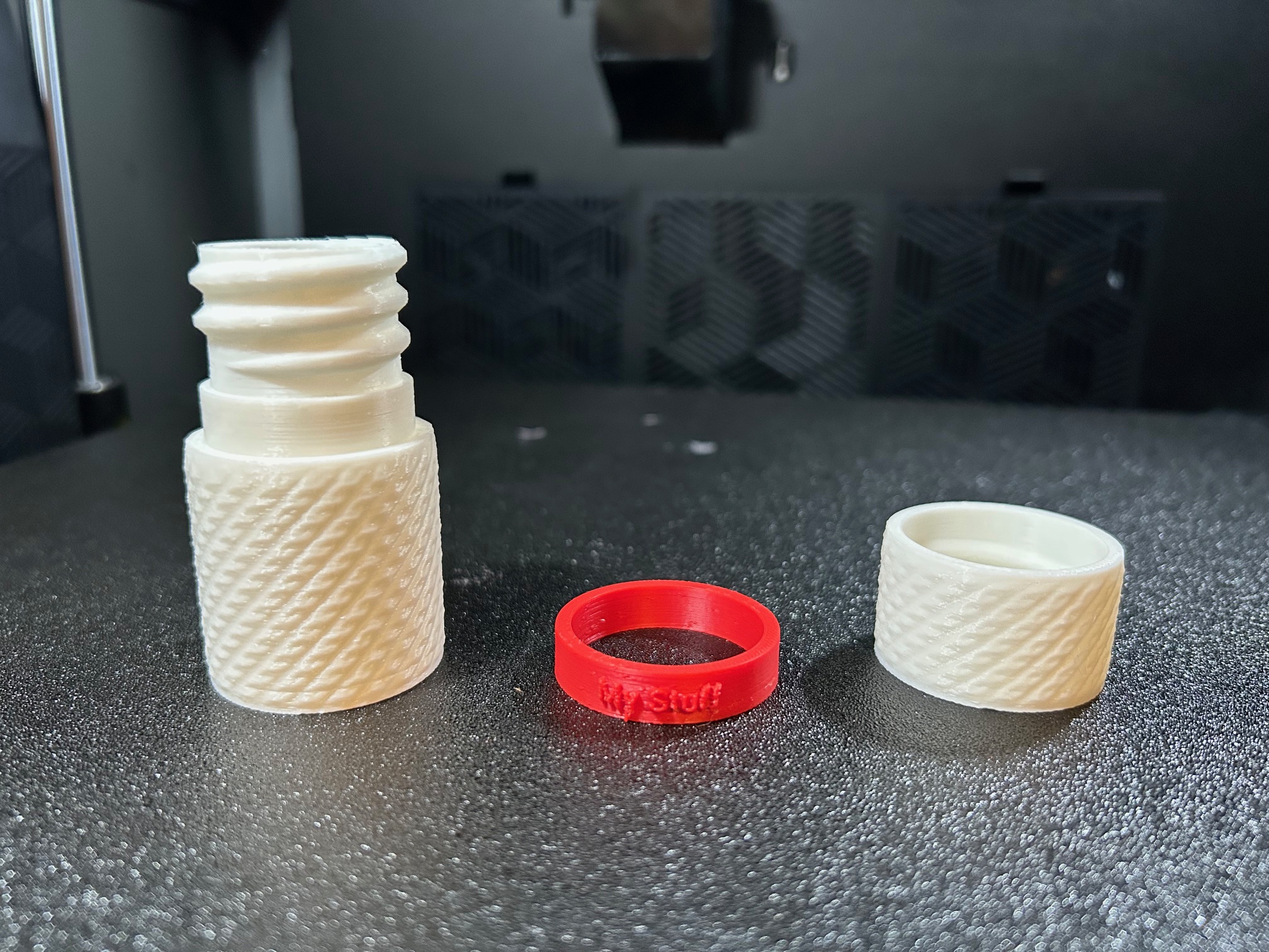 Screw Top Container With Knurling and Text - Customizable
