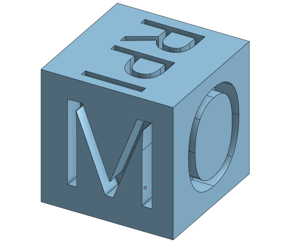 3D printer test cube for almost no filament!