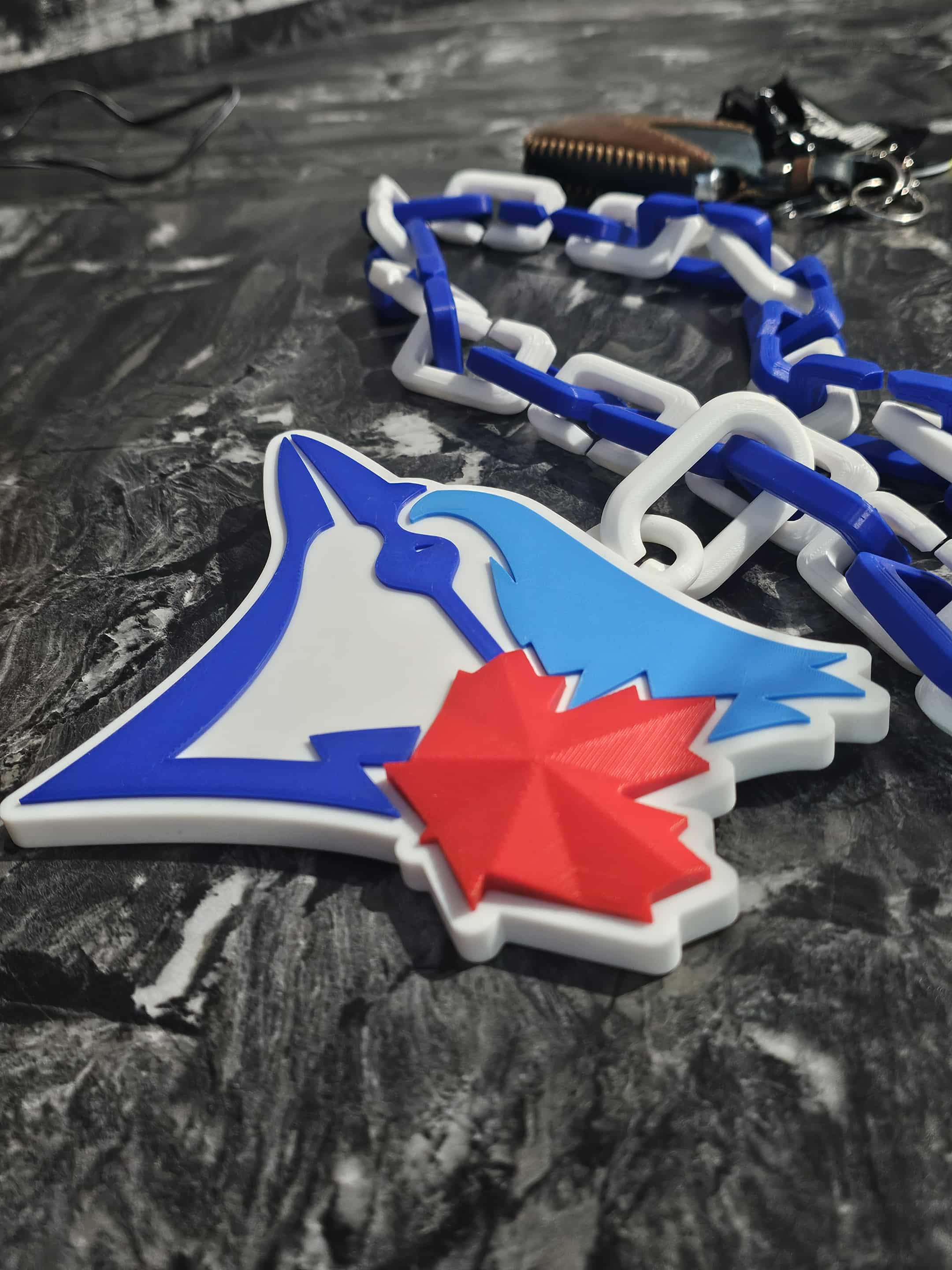 Blue Jays Chains with maple leaf 3d out