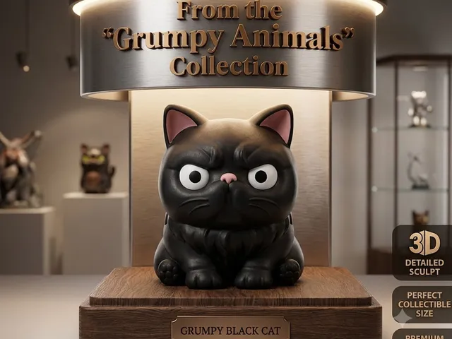 Grumpy Black Cat From Grumpy Animals