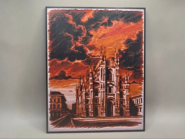 Cyberpunk Style Milan Cathedral - HueForge