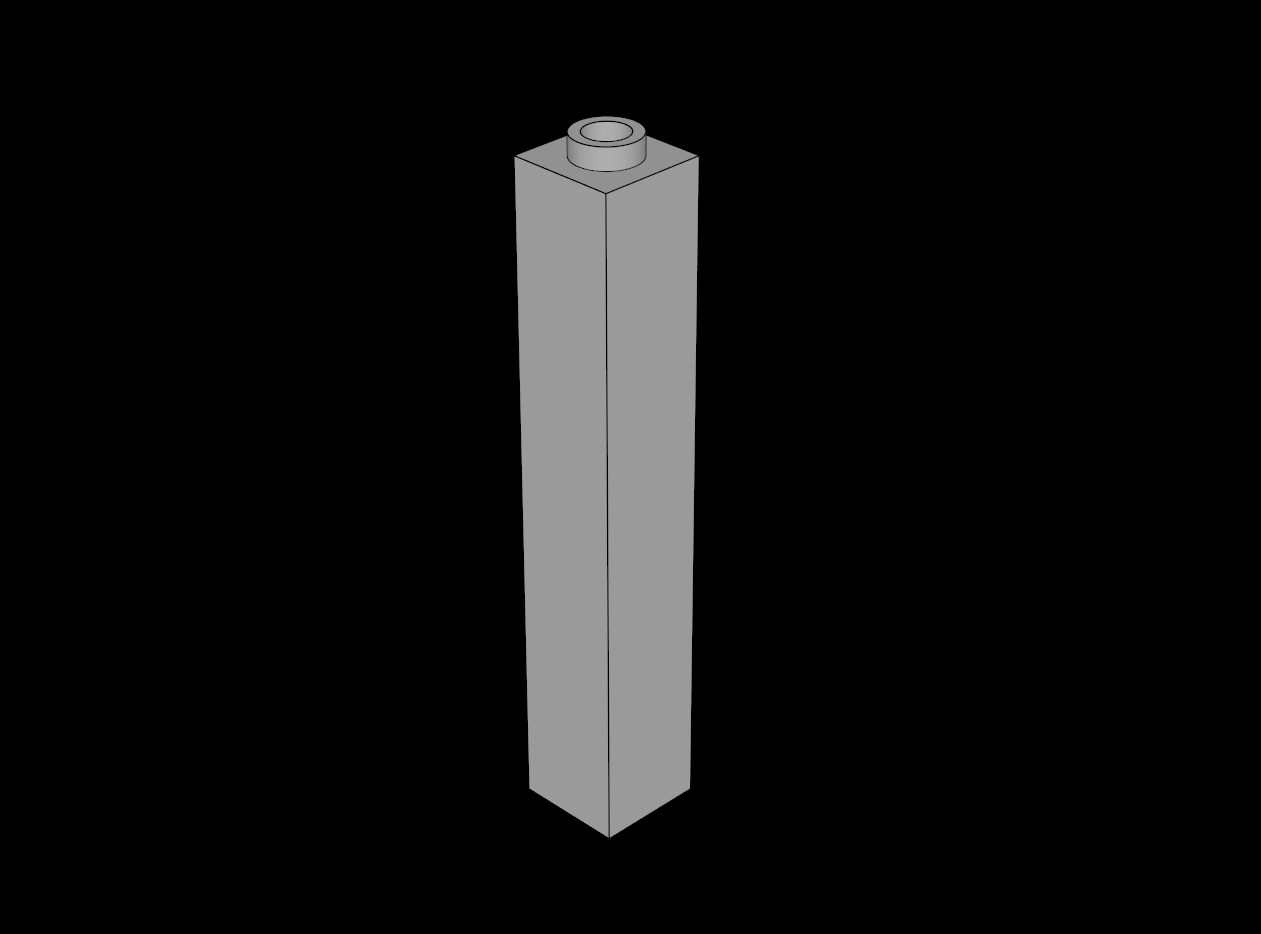 Lego Compatible (2453a.dat) Brick  1 x  1 x  5 with Hollow Stud