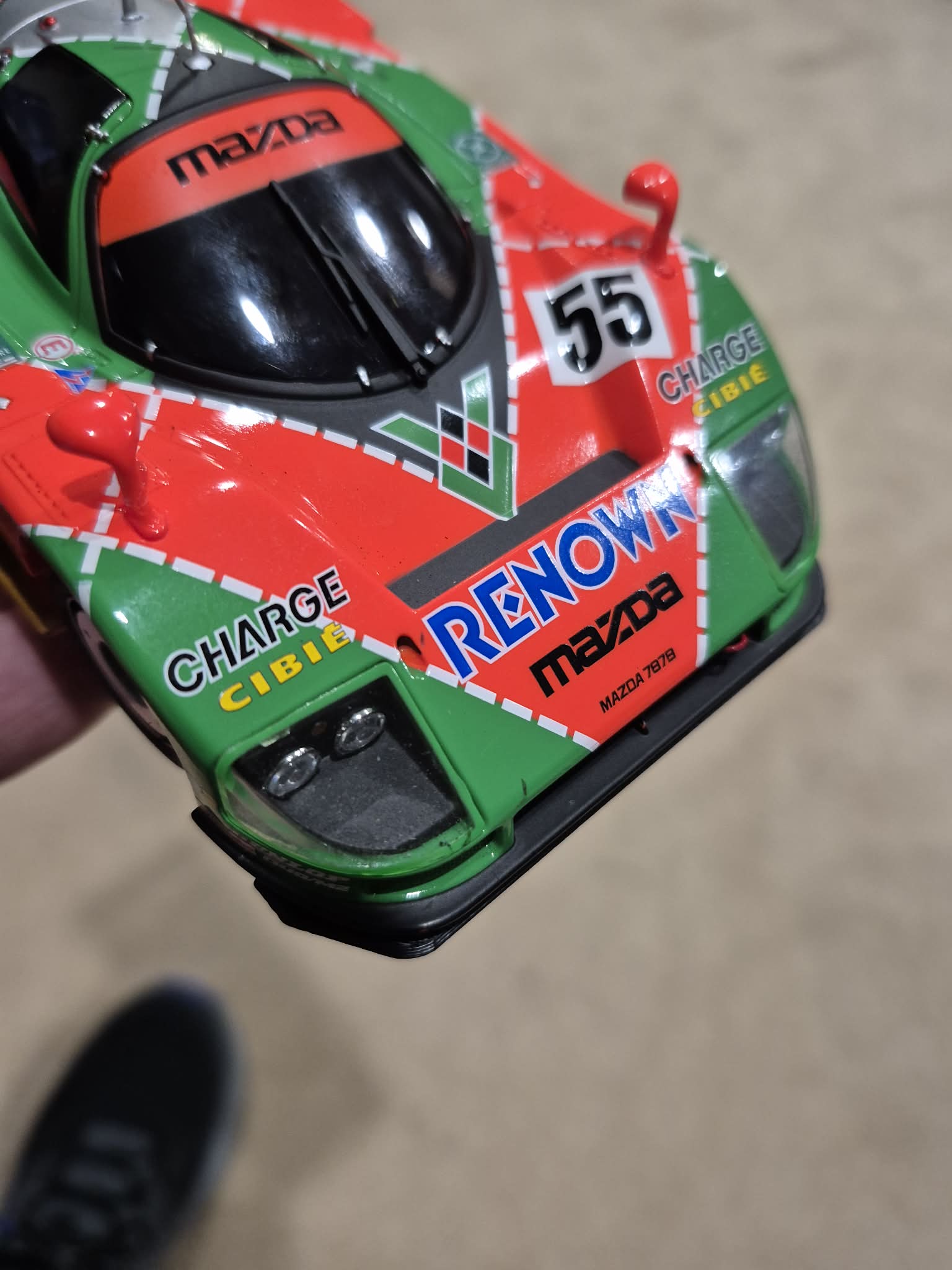 Mazda 787B Mini-Z Front Splitter and Body Reinforcement