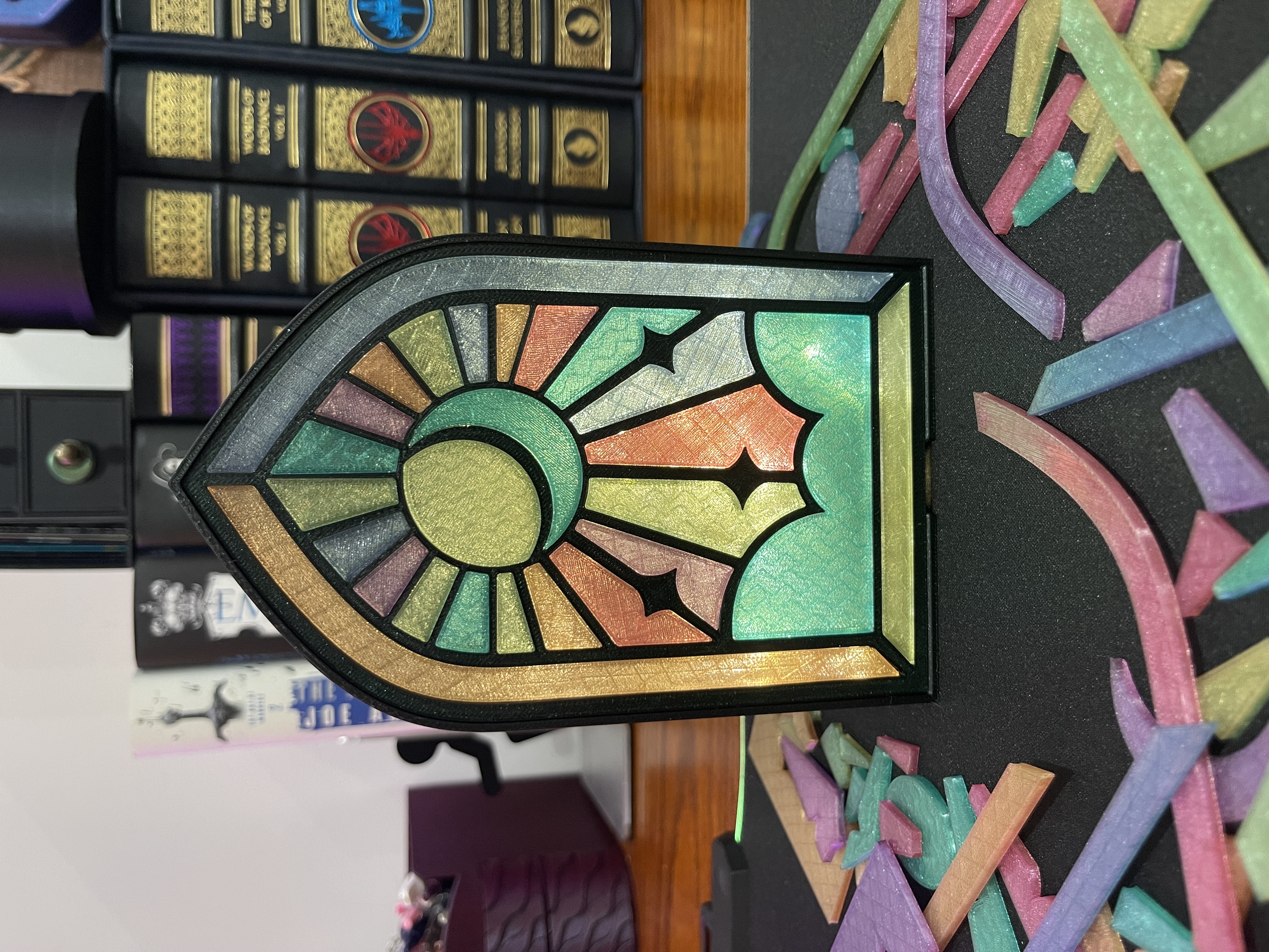 Stained Glass Moonlight Lantern Snap-Fit BookNook