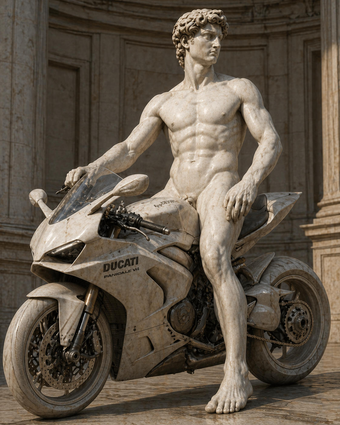 Micangelo's David on a Motorbike