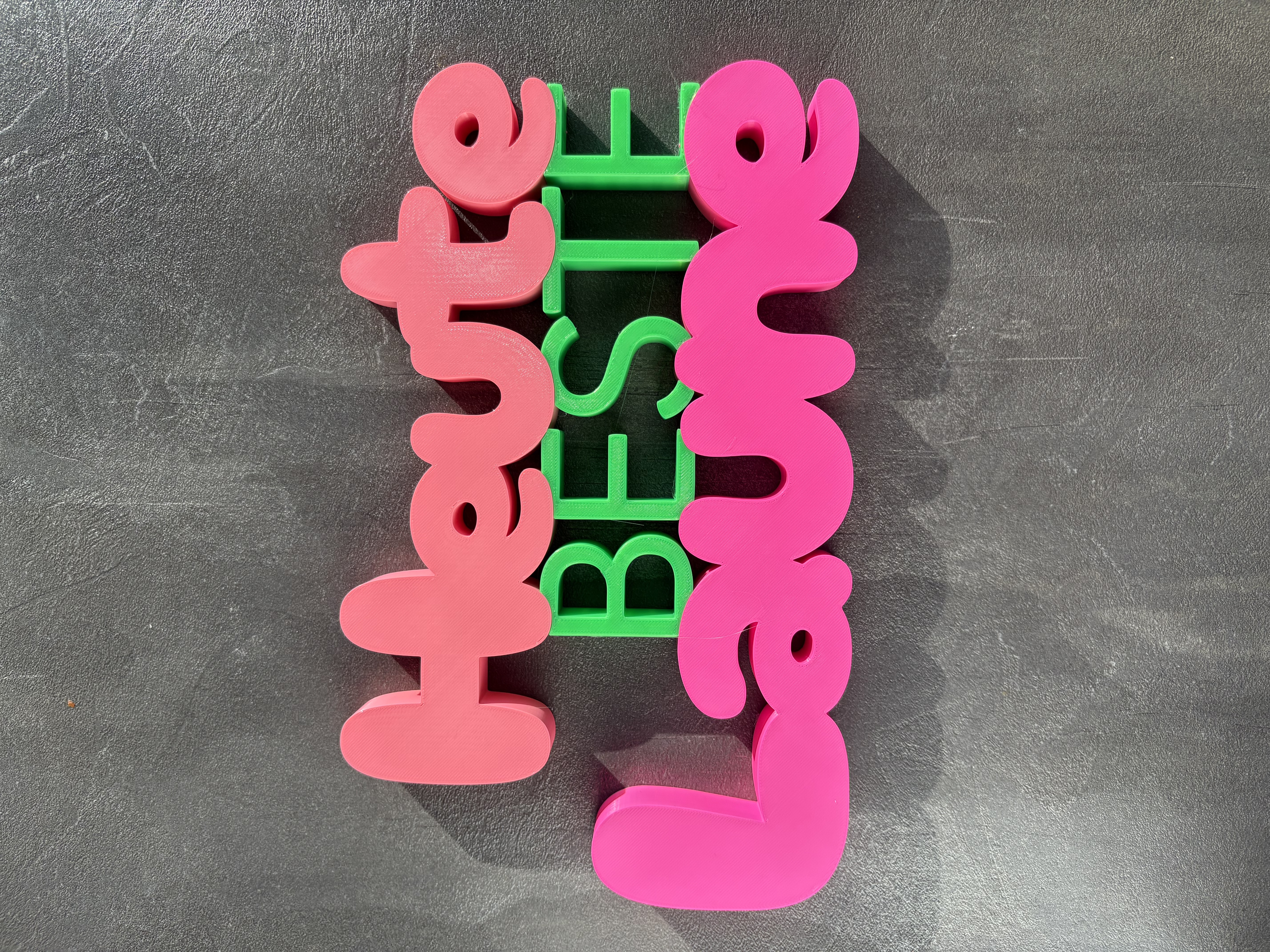 Heute beste Laune – Mehrfarbiger Spruch-Schriftzug (Prusa XL / Multi-Material)