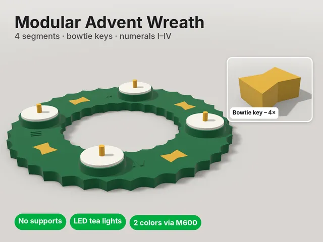 Modular Advent Wreath for LED Tea Lights