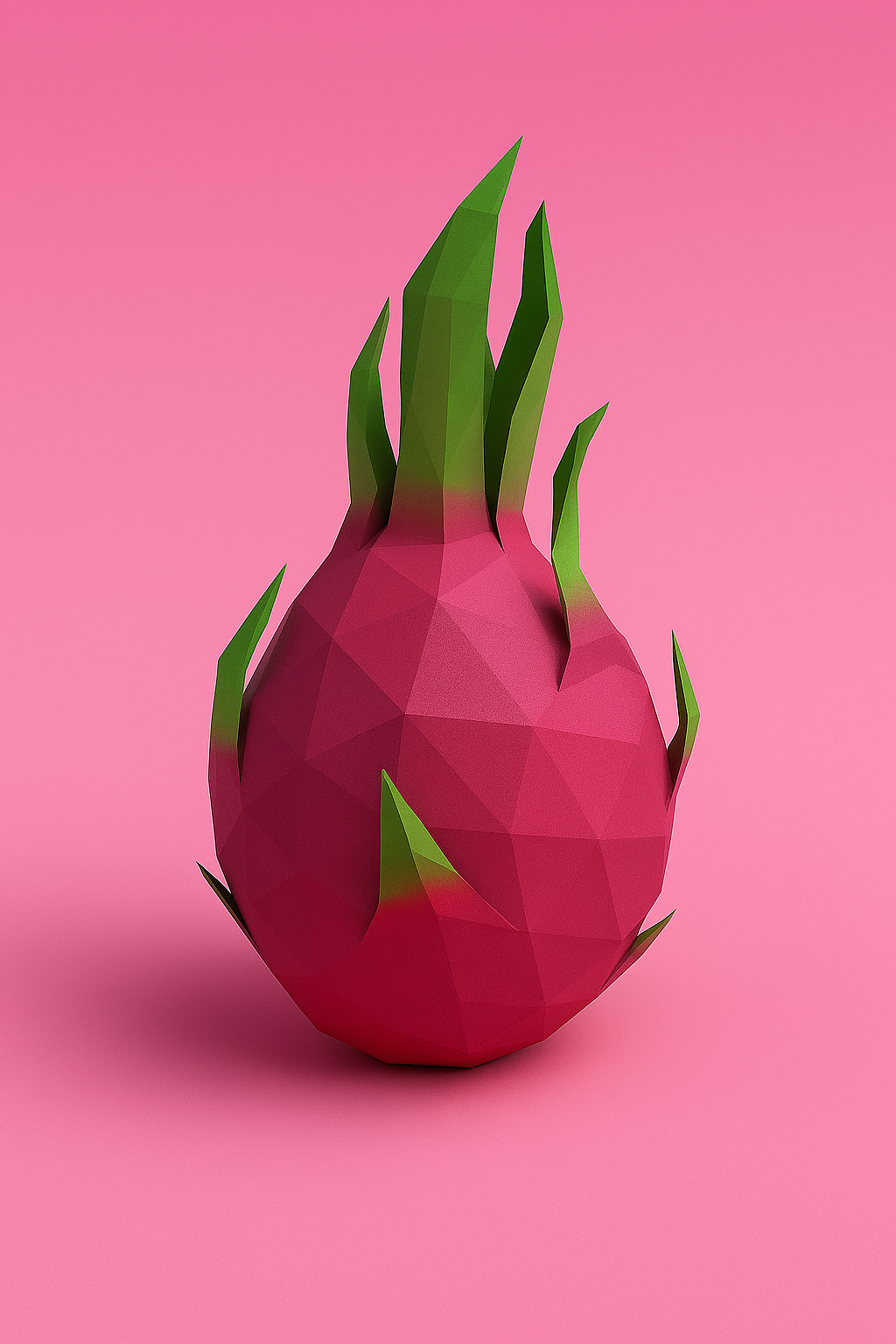 Low Poly Dragon Fruit 3D Model