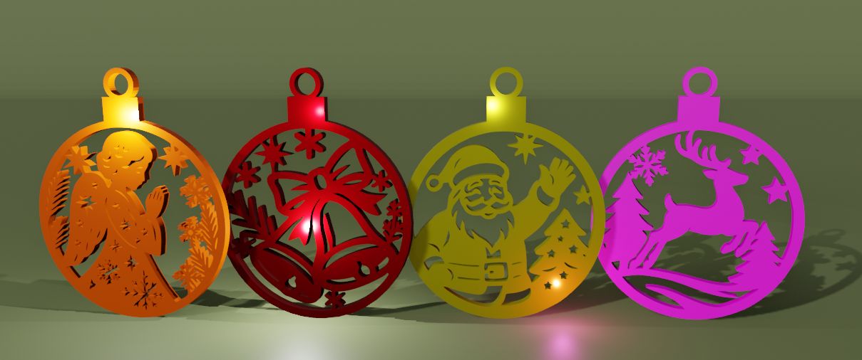 Multiple Christmas baubles