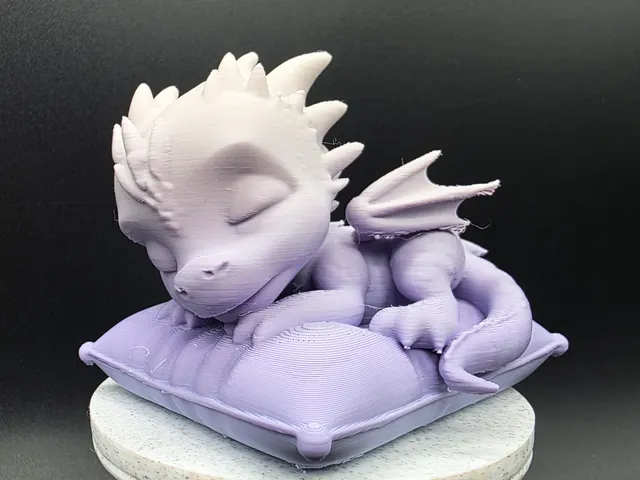 Sleeping Baby Dragon on Pillow