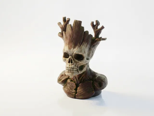 Groot Skull Bust Gothic Sculpture 3D Printable