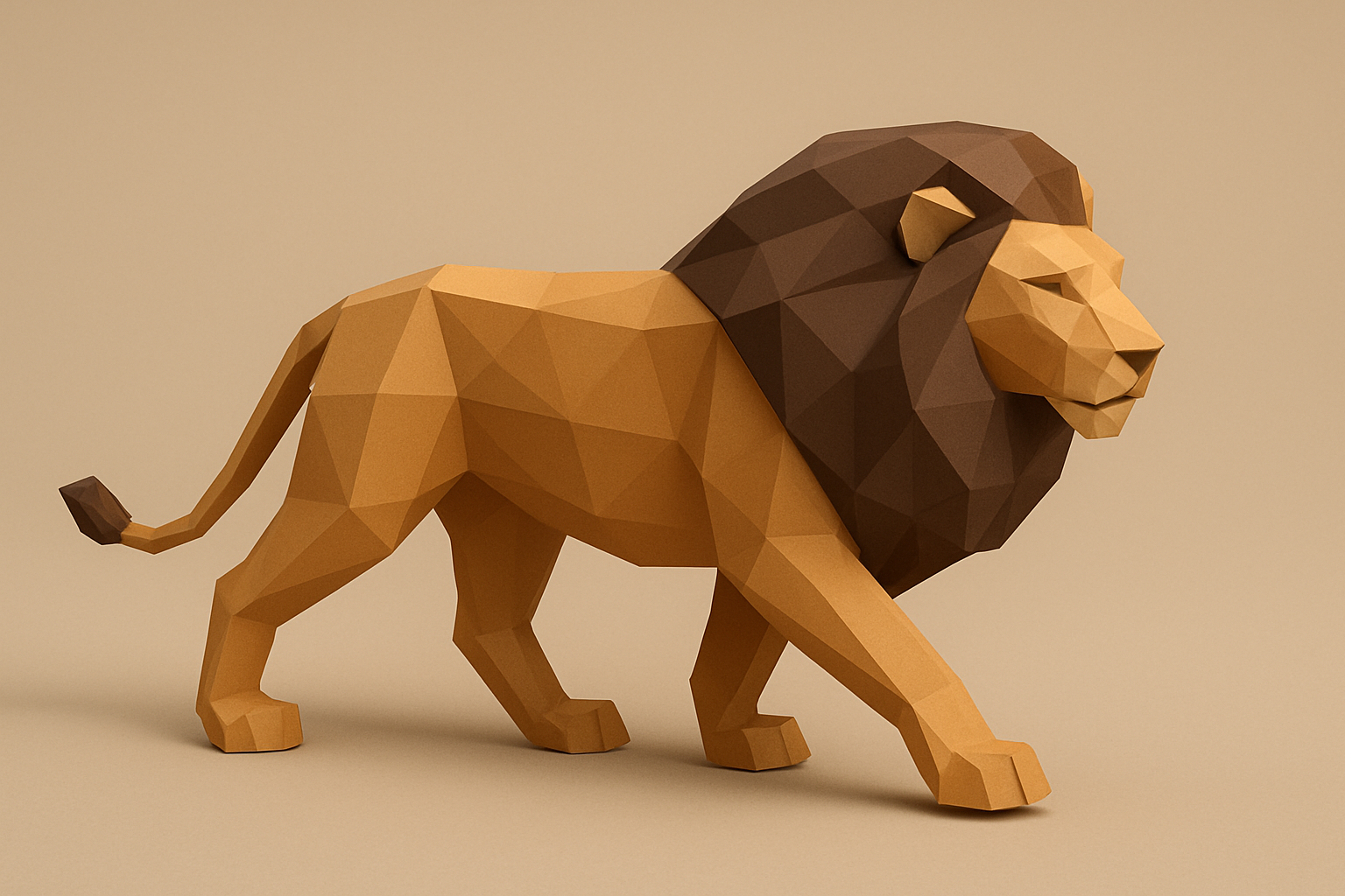 León Low Poly – Modelo 3D Decorativo (Impresión Fácil y Estable)