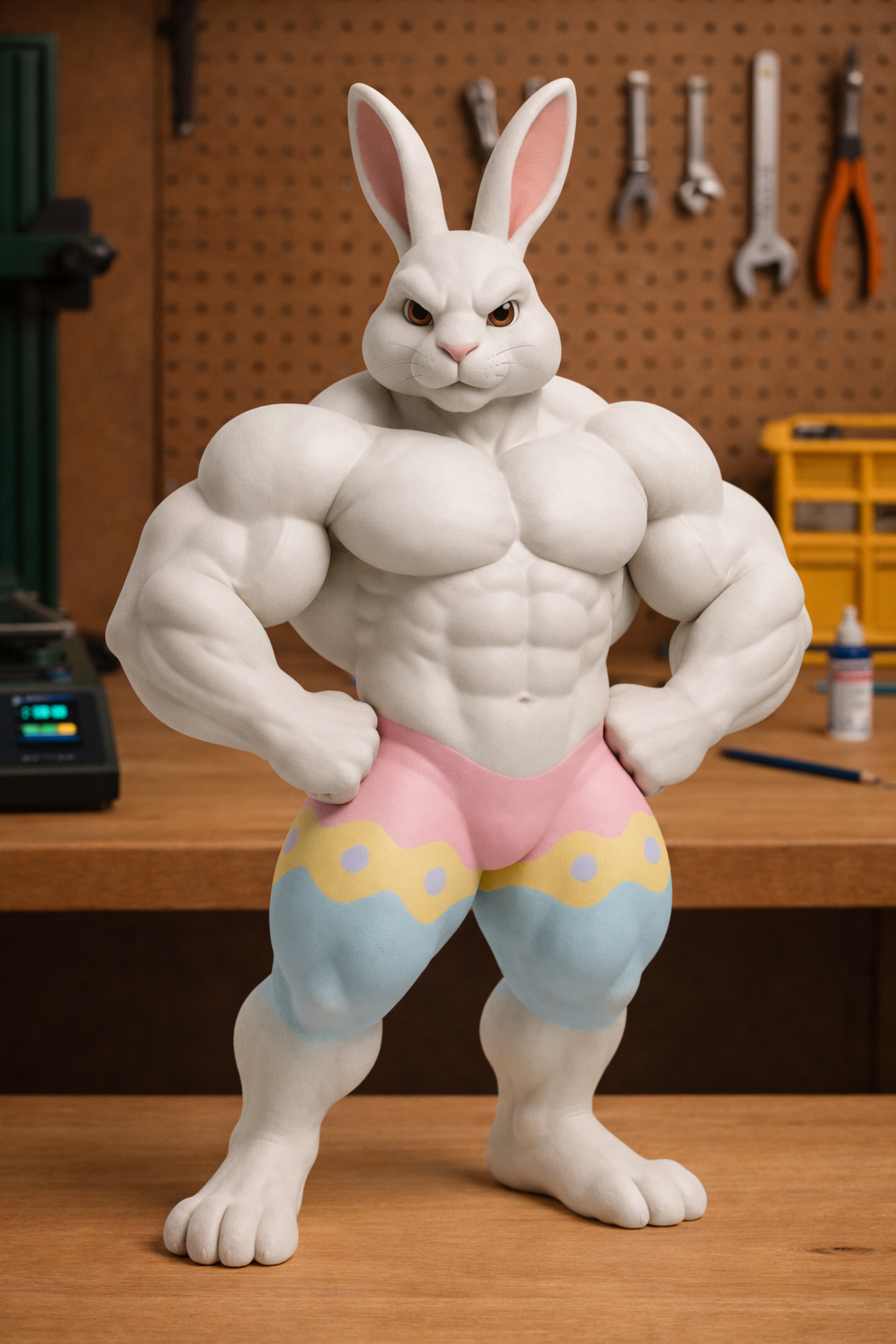 Ultra Buff Easter Bunny – Funny Muscular Rabbit