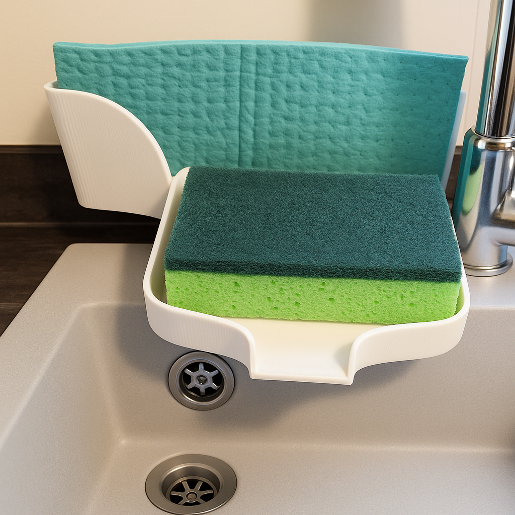 Sponge holder with drip tray