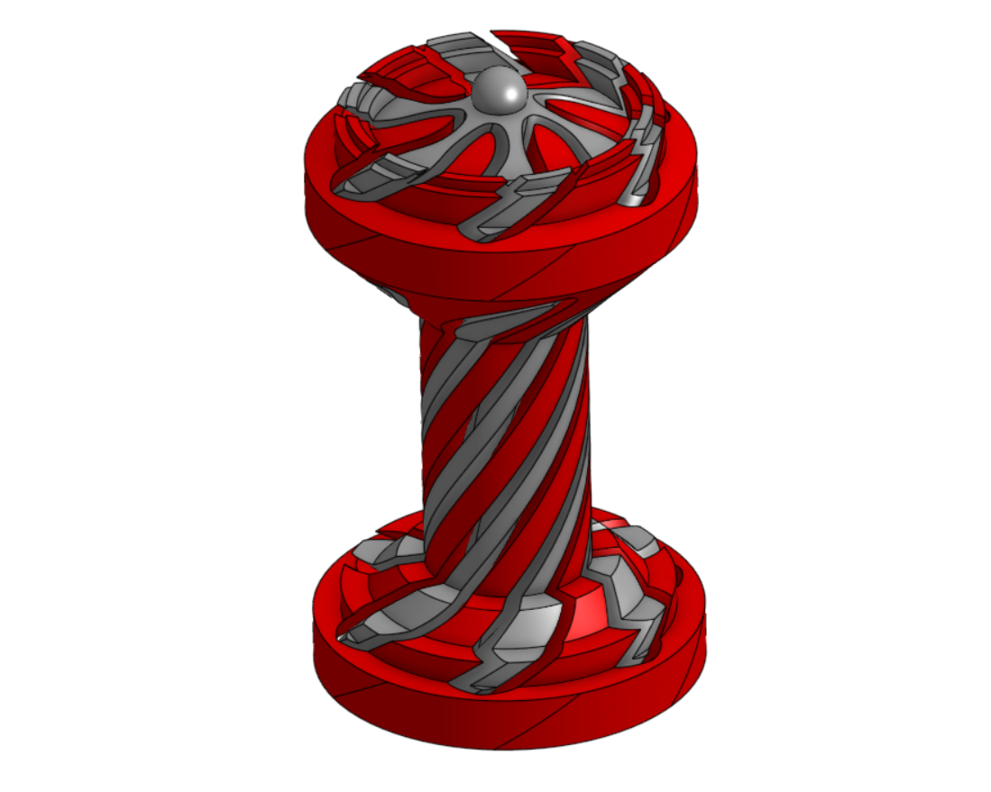 1.75" Diameter Spiral Fidget Chess Queen