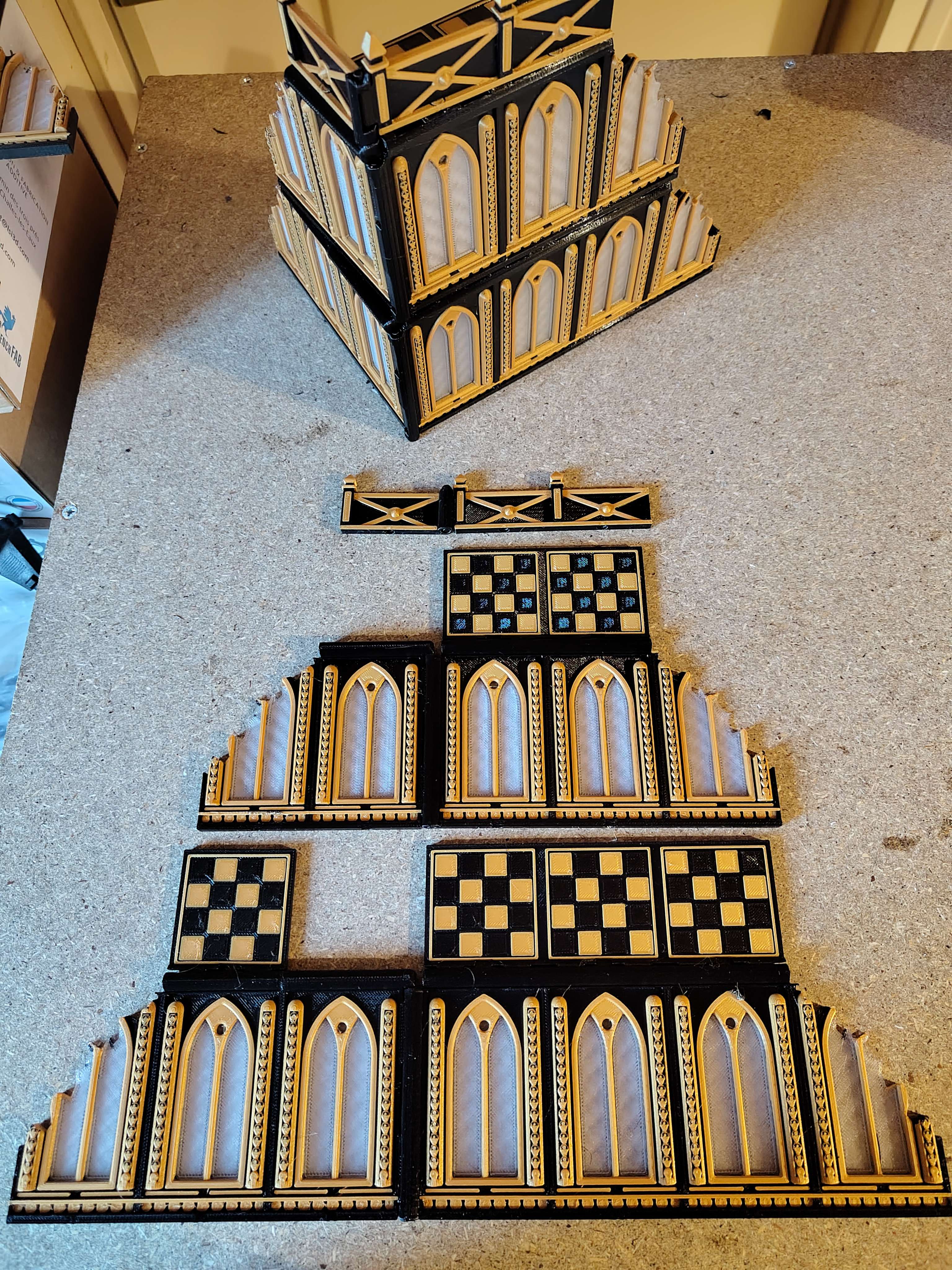 Ruine Gothique Modulaire Pliable – Décor Wargame Cathédrale Française 3D model