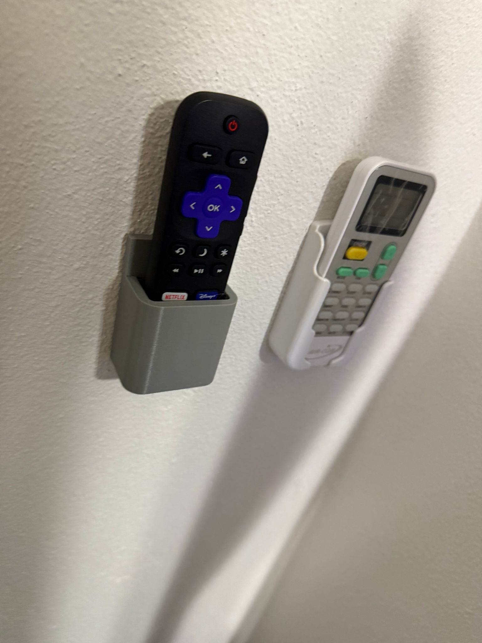 TV Control Remote Holder (Fits most Roku TV controls) Double Tape to wall