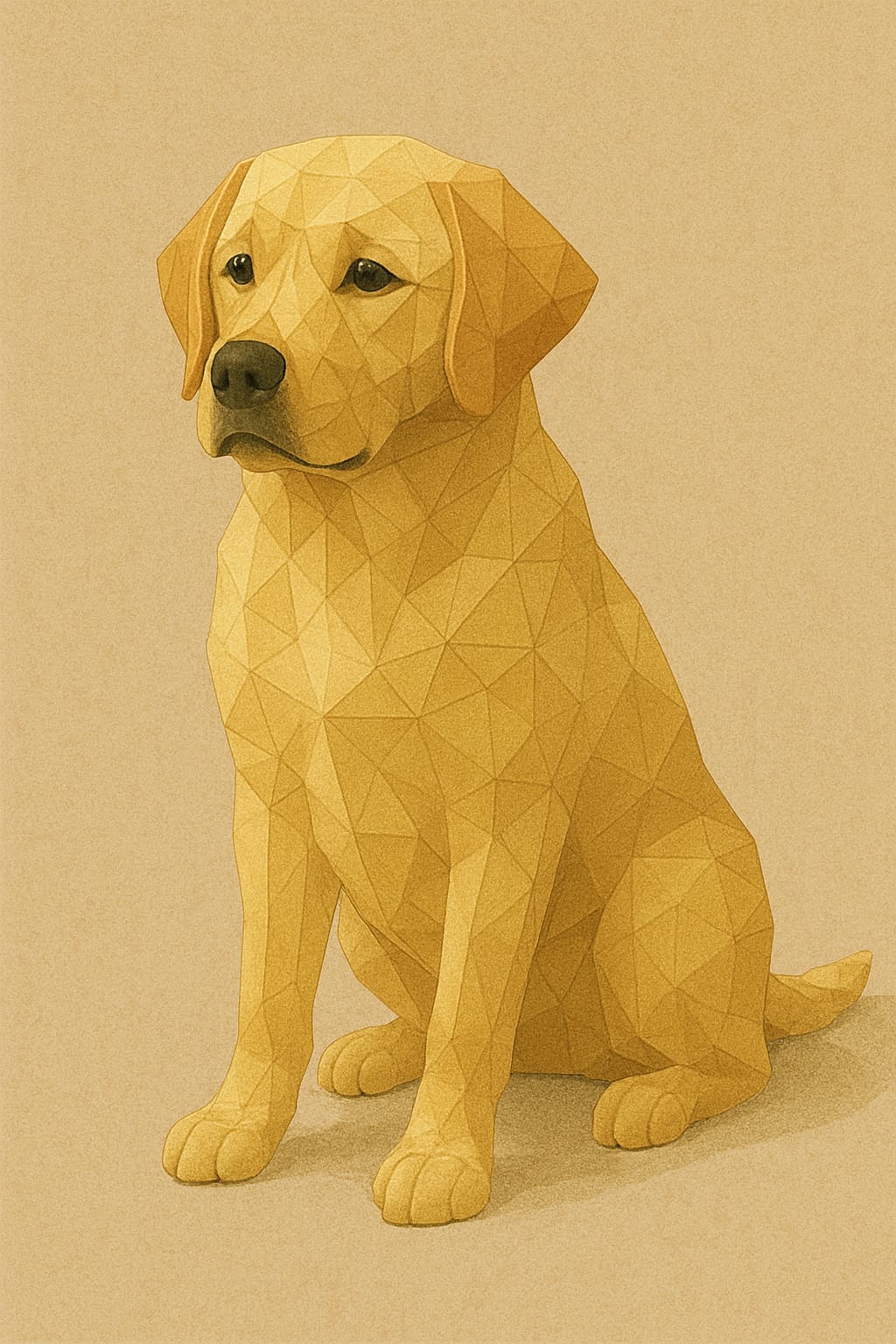 Labrador Retriever dog Low Poly