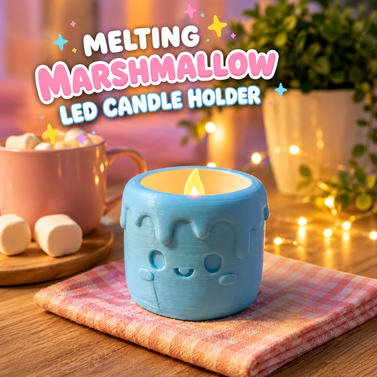 Melting Marshmallow LED Candle Holder