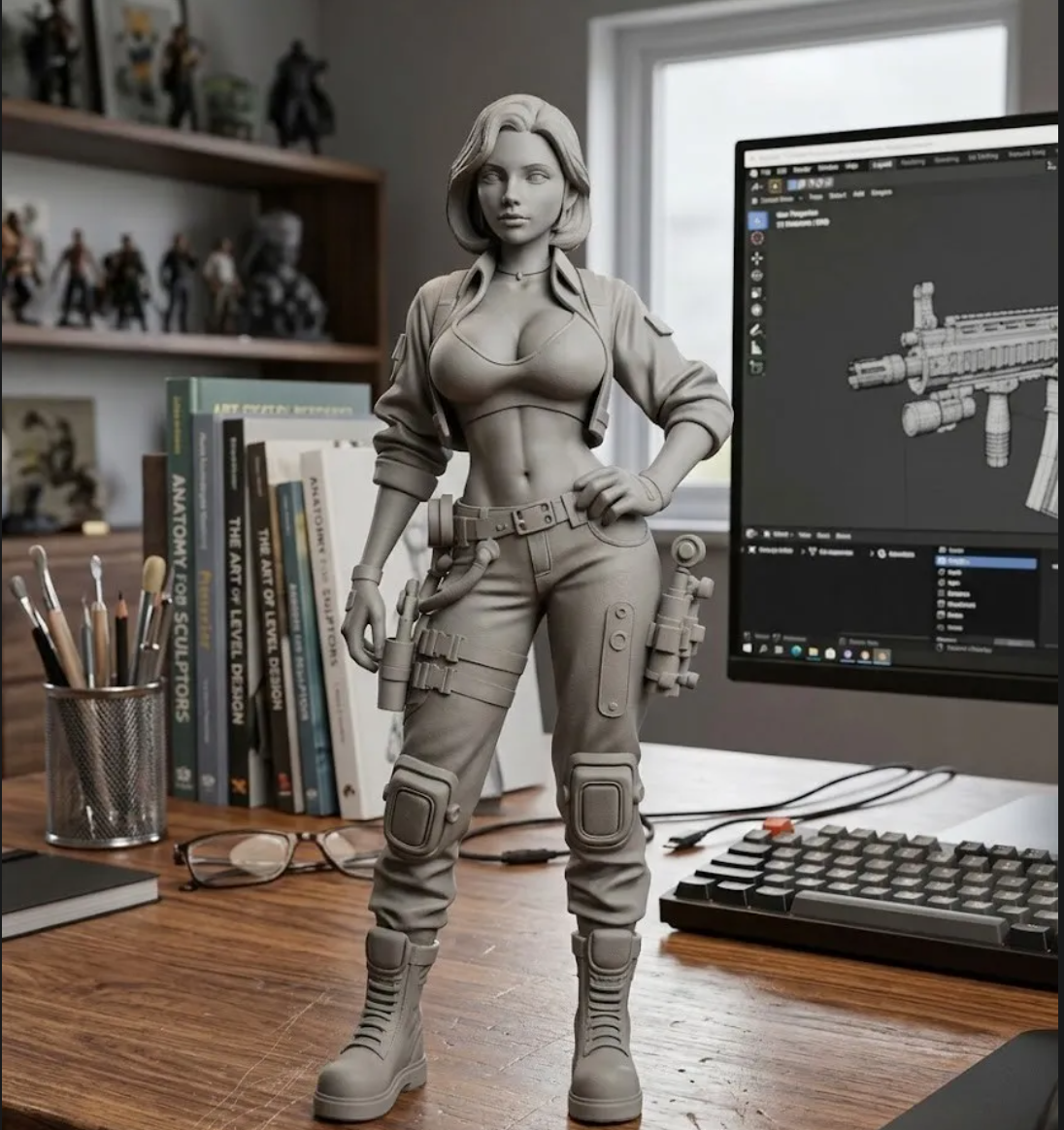 sexy mechanic woman with big breasts,