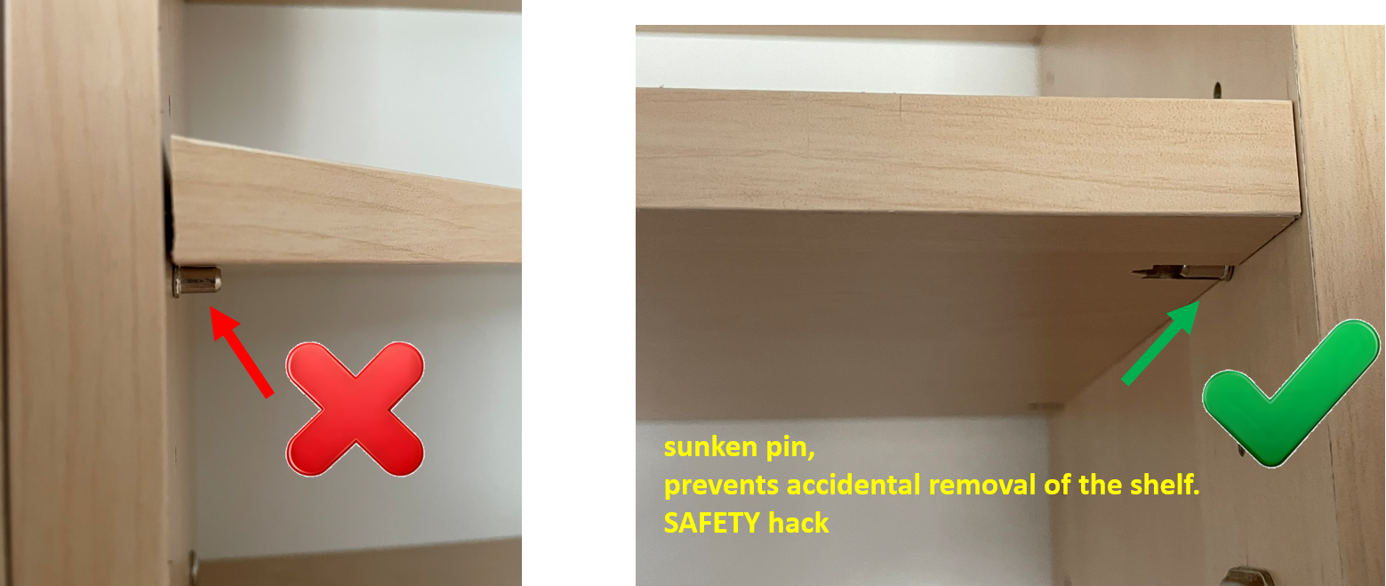 jig for sunken pin in shell, vrtací šablona na zapuštěný čep poličky