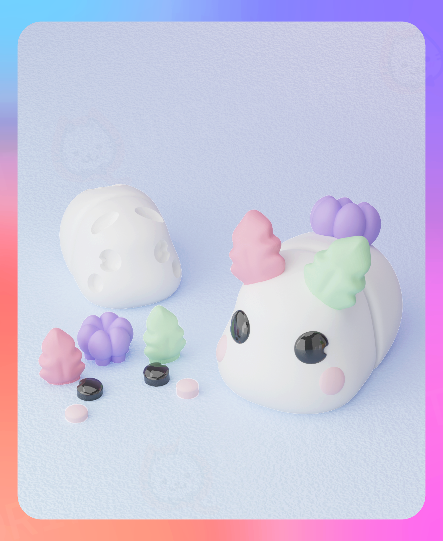 Flexi Sea Bunny Keychain (Separated Parts)