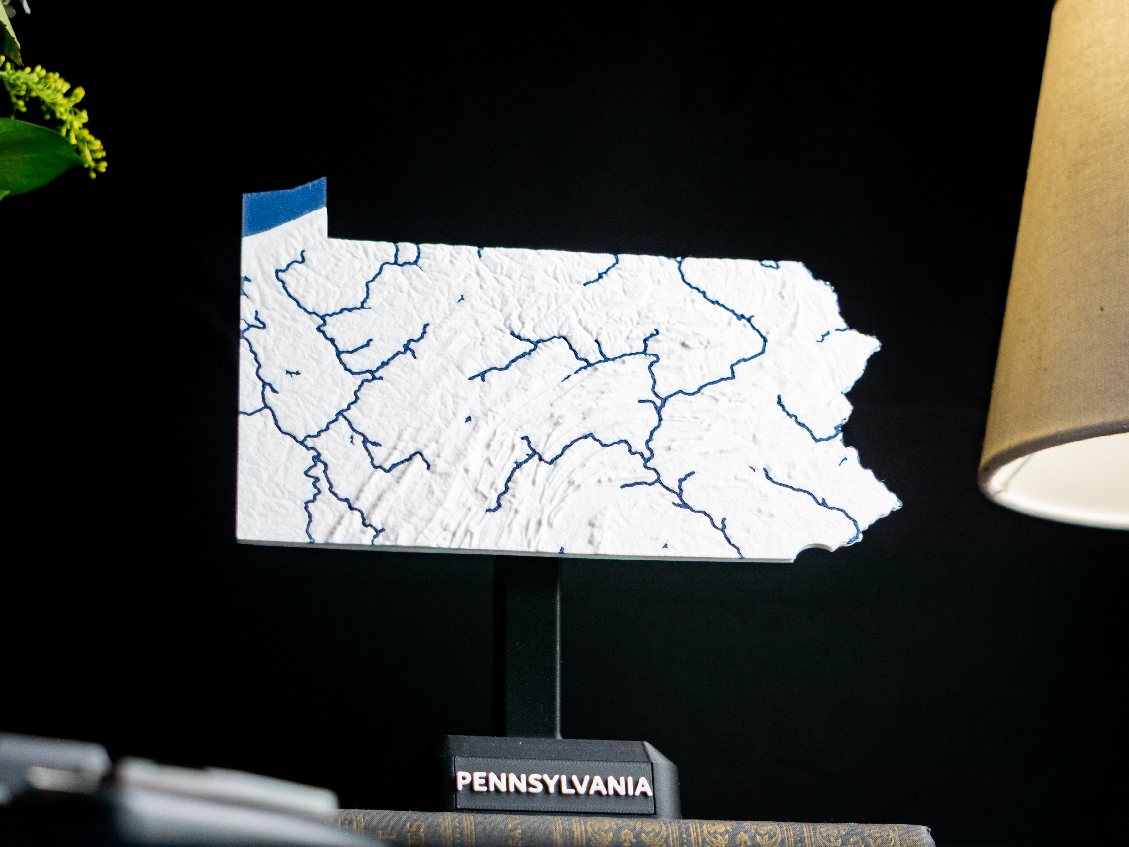 Pennsylvania, USA (PA) Topographic Map with Rivers