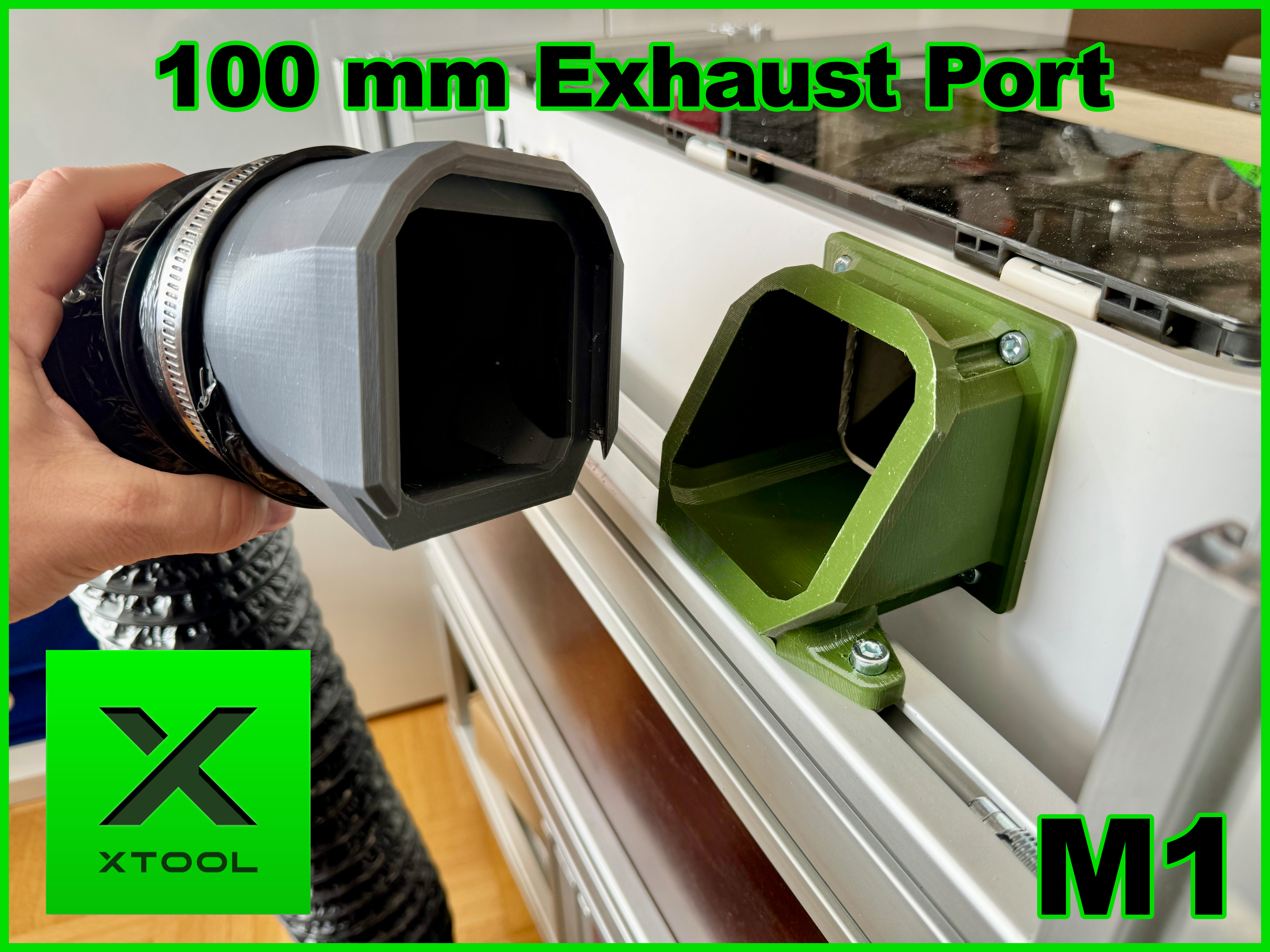 100mm/4" Exhaust Port for xTool M1 Lasercutter (Quick disconnection)