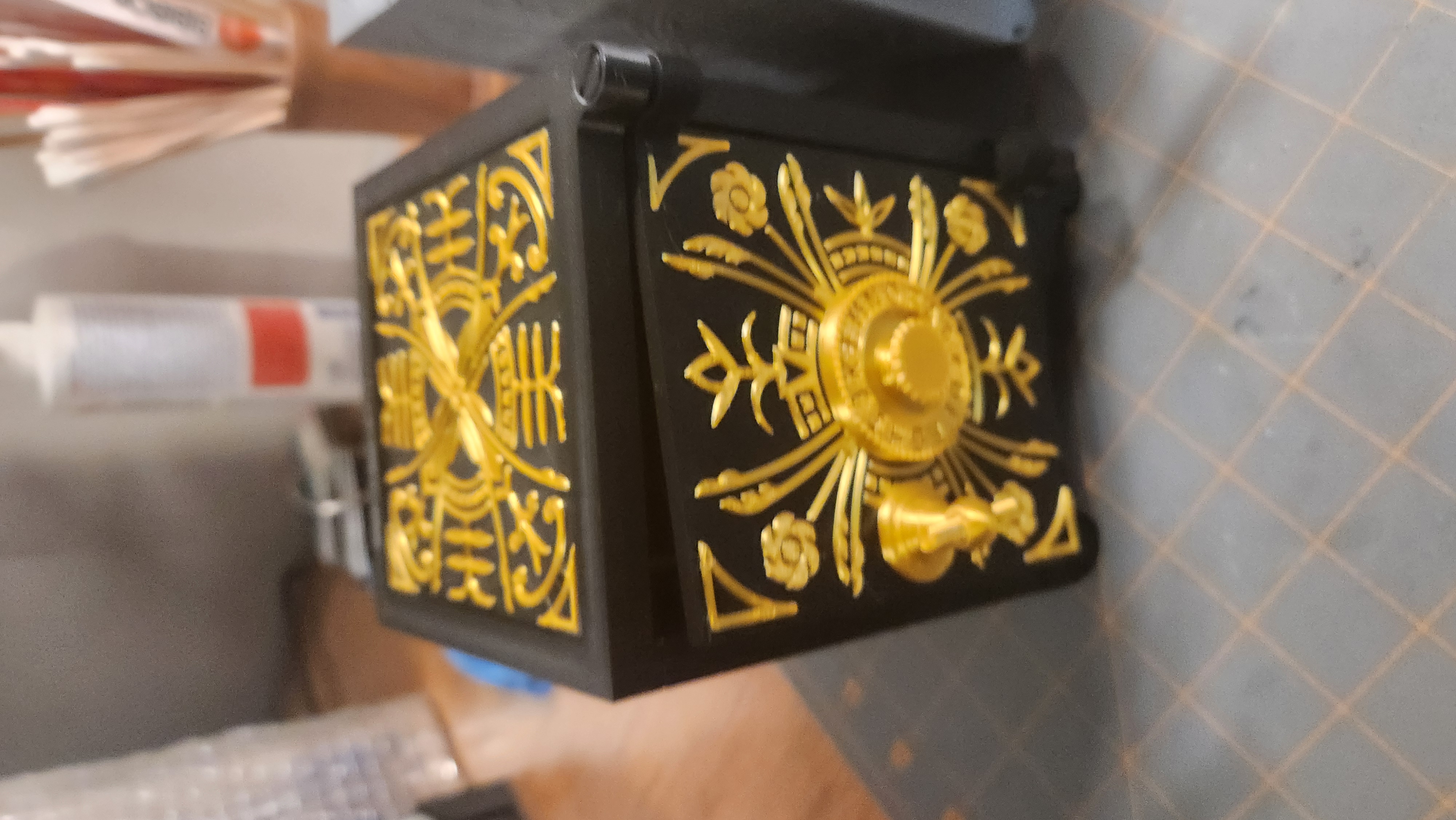 Two (or more) color Miniature Toy Safe with Ornate Decoration