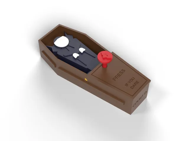 Rising Dracula Coffin - Press the Bat Button and the Count Sits Bolt Upright (No Supports)