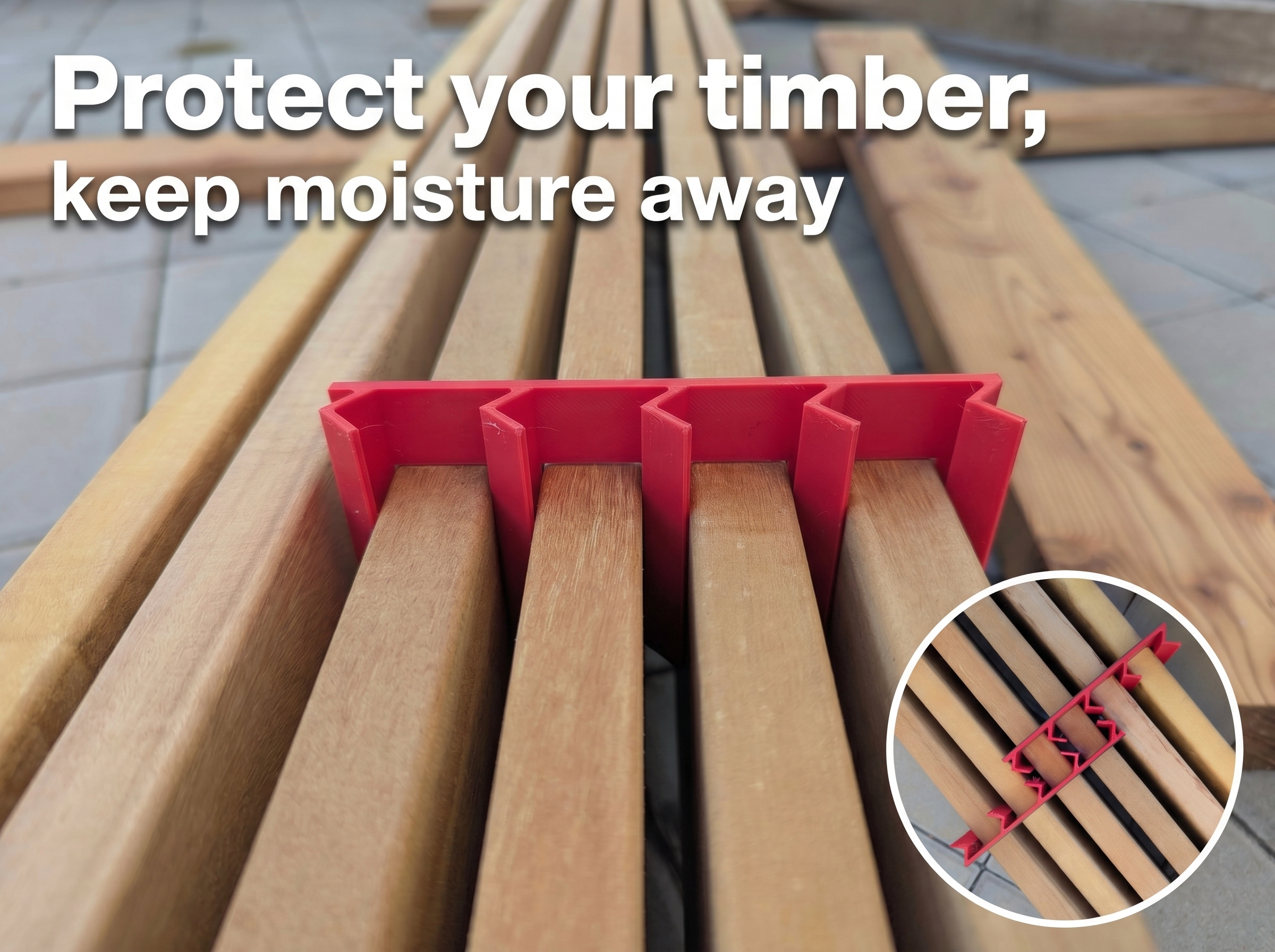Vertical Drying Spacer Clip for 21-22mm Wood Planks