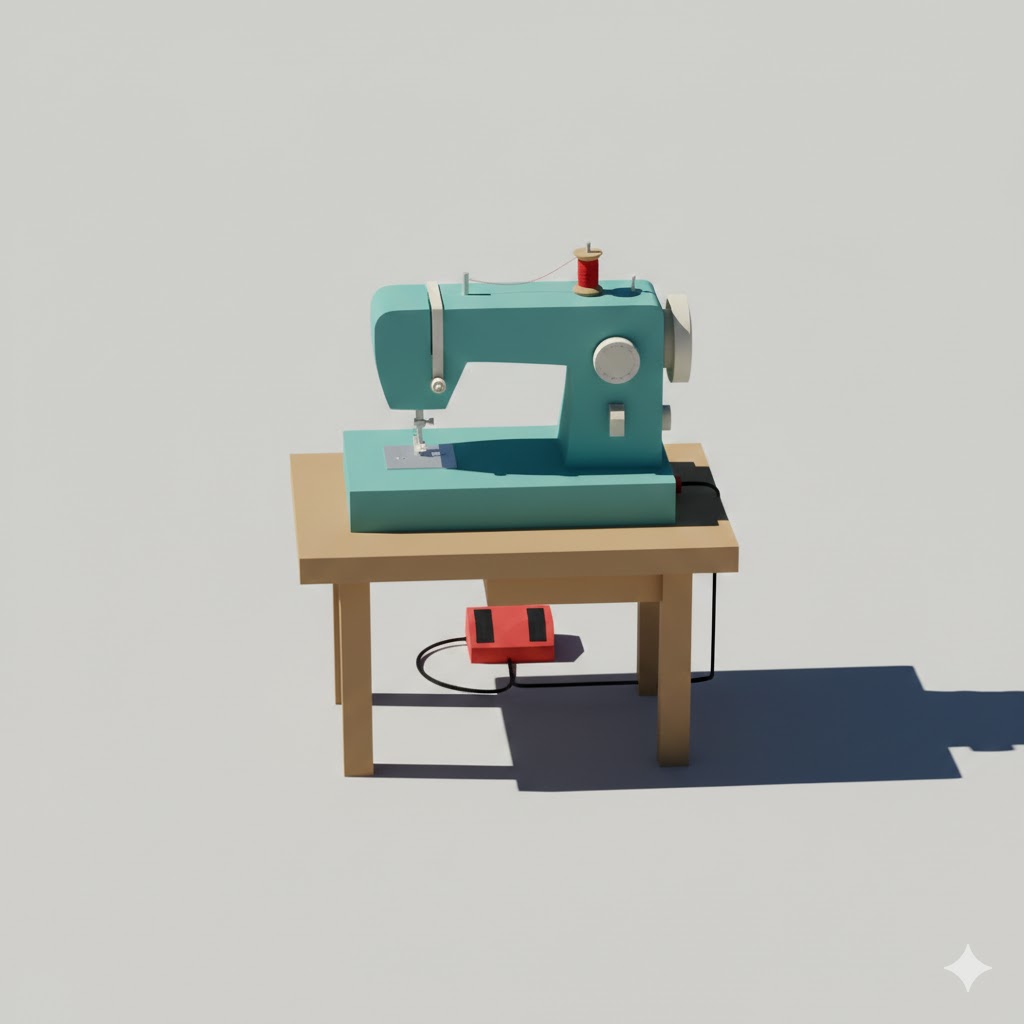 Low Poly Sewing Machine
