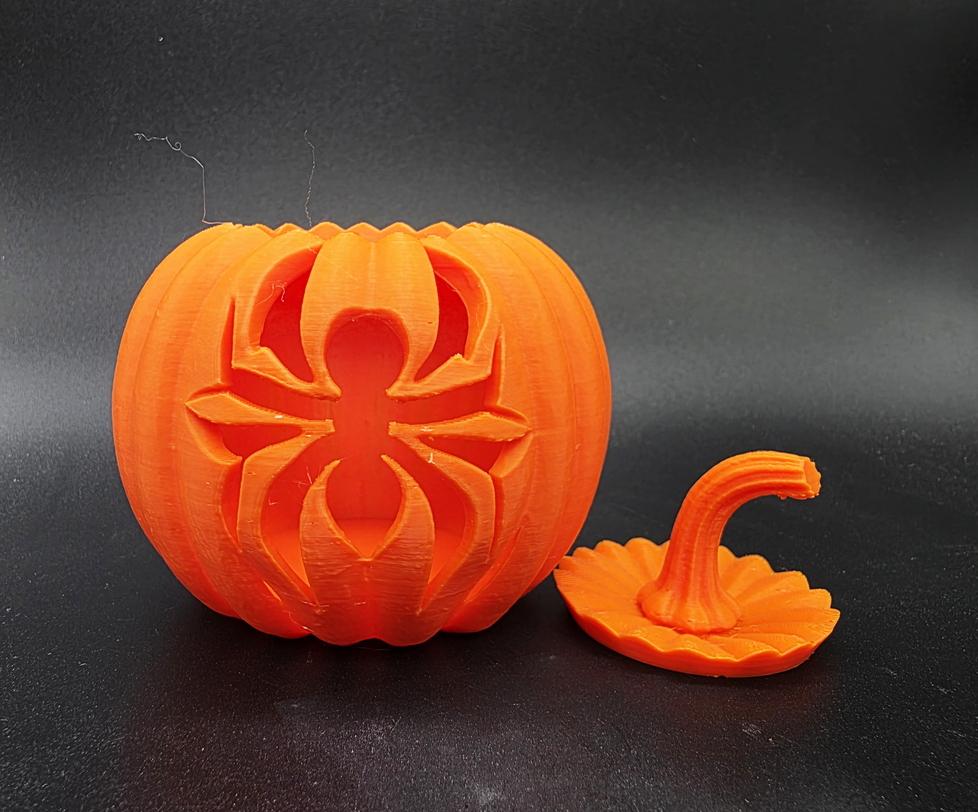 Spider Jack-o-Lantern w/Lid LED Tea Light Holder — miniatura 4