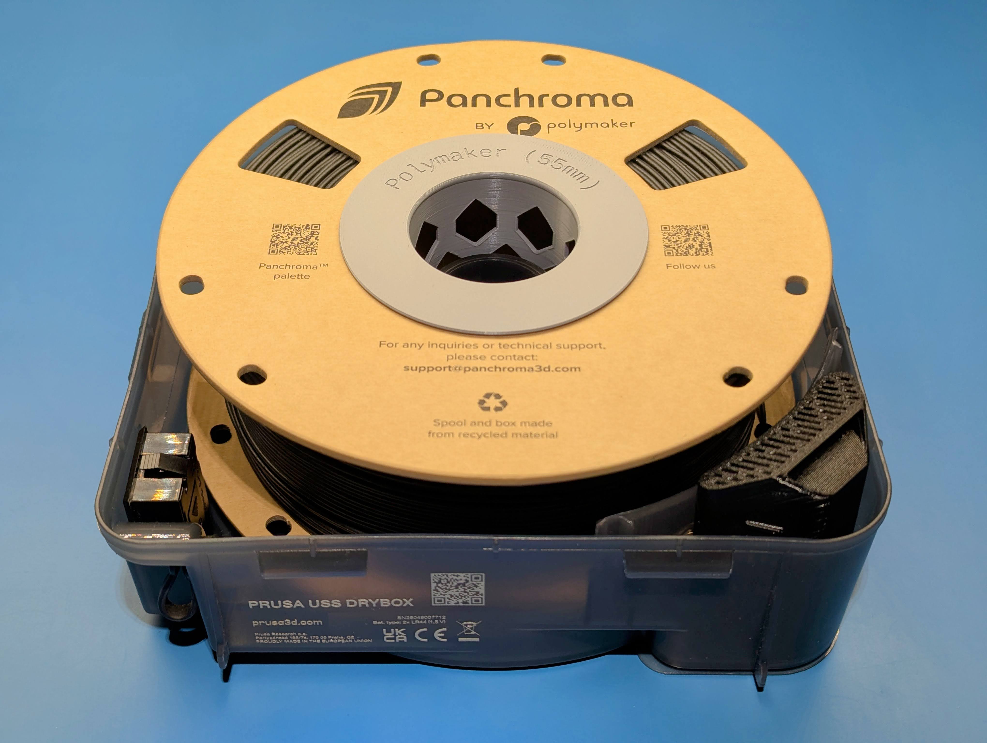 Prusa USS Drybox and OpenPrintTag Parametric Spool Adapters