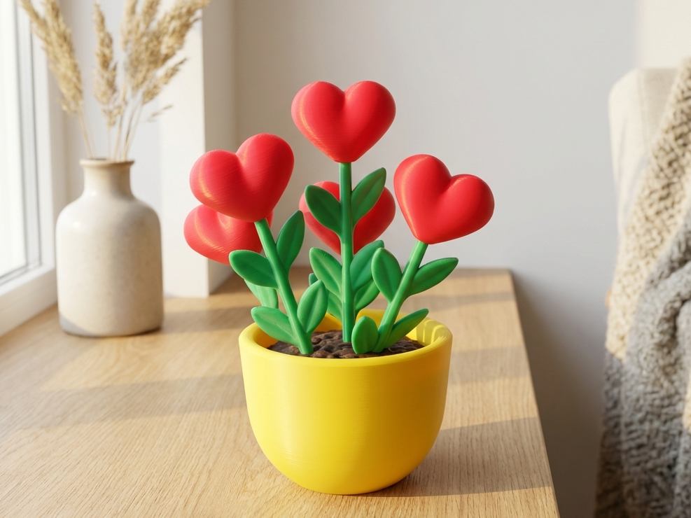 Heart Bloom Pot Sculpture