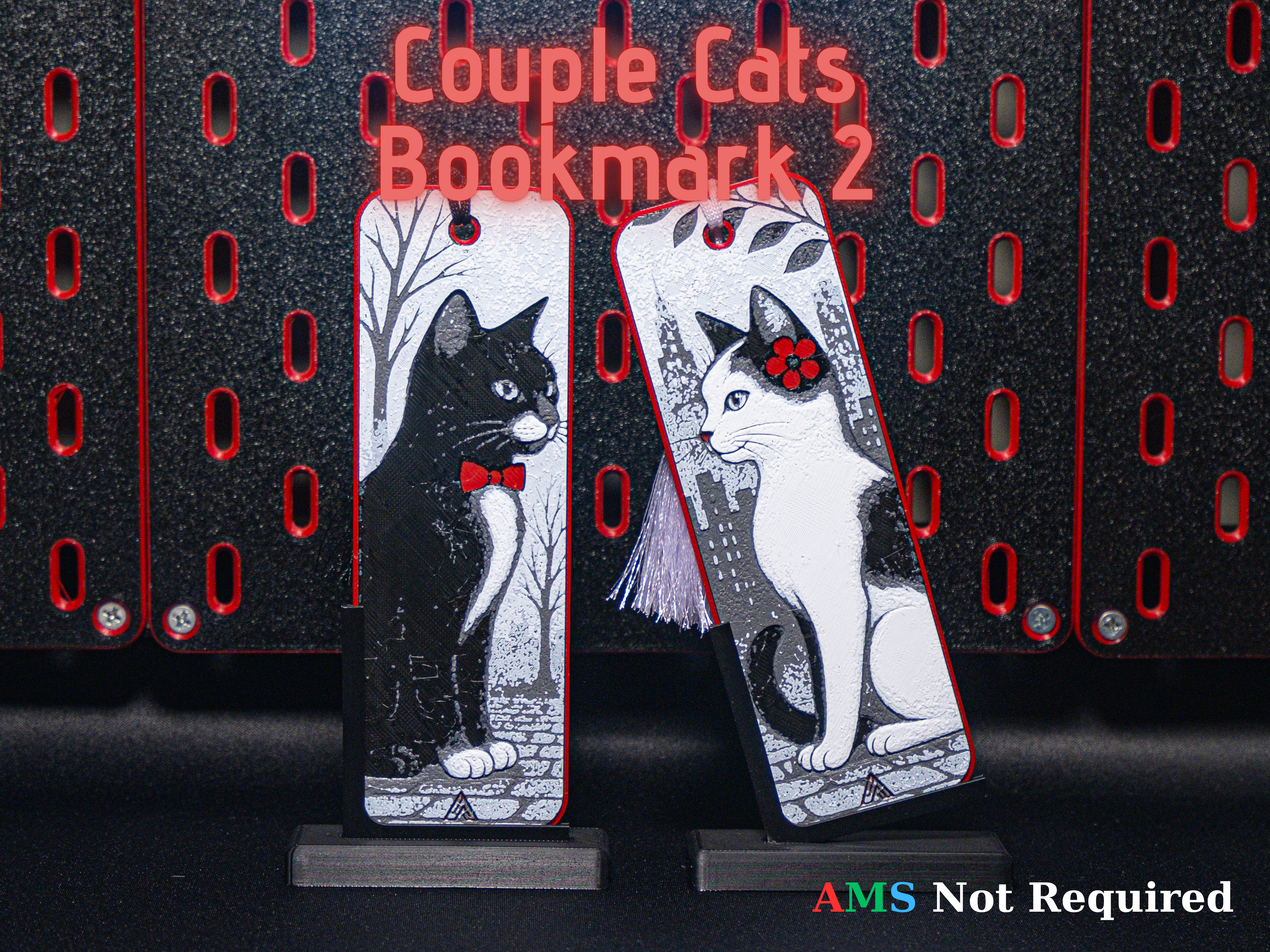 Romantic Cat Couple - Hueforge Bookmarks - 2